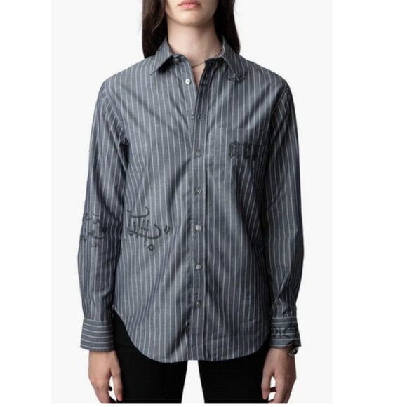Zadig & Voltaire Stripe Embellished Shirt - Picture 1 of 11
